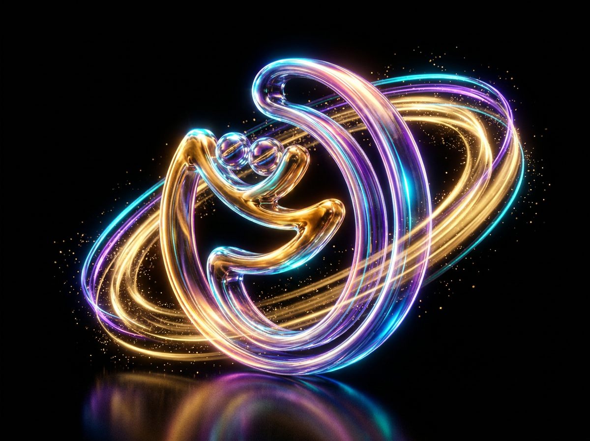 Light painting néon reprenant la forme de l'emblème Tsitsidy